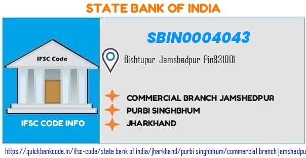 State Bank of India Commercial Branch Jamshedpur SBIN0004043 IFSC Code