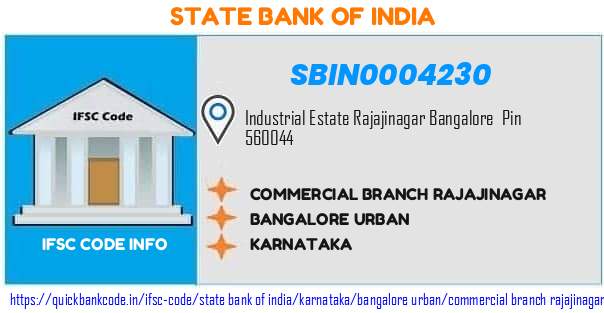 State Bank of India Commercial Branch Rajajinagar SBIN0004230 IFSC Code