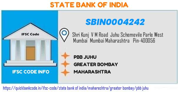 SBIN0004242 State Bank of India. PBB JUHU