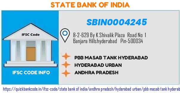 State Bank of India Pbb Masab Tank Hyderabad SBIN0004245 IFSC Code