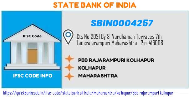 State Bank of India Pbb Rajarampuri Kolhapur SBIN0004257 IFSC Code