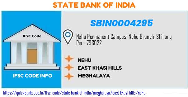 State Bank of India Nehu SBIN0004295 IFSC Code