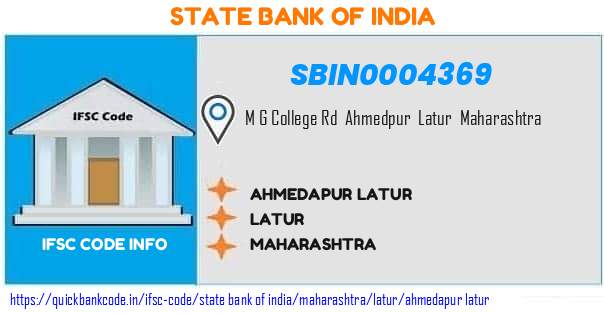 State Bank of India Ahmedapur Latur SBIN0004369 IFSC Code