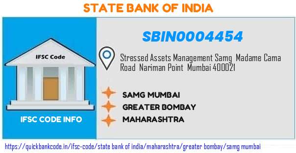 SBIN0004454 State Bank of India. SAMG, MUMBAI