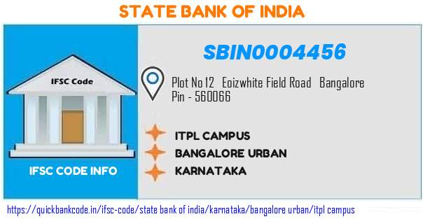 State Bank of India Itpl Campus SBIN0004456 IFSC Code