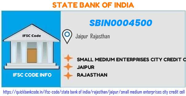 State Bank of India Small Medium Enterprises City Credit Cell smeccc Jaipur SBIN0004500 IFSC Code