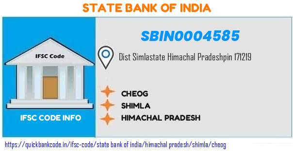 State Bank of India Cheog SBIN0004585 IFSC Code