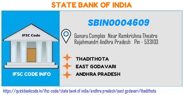 State Bank of India Thadithota SBIN0004609 IFSC Code