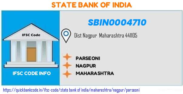 State Bank of India Parseoni SBIN0004710 IFSC Code