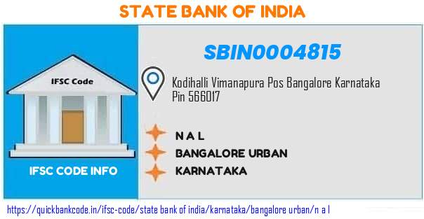 State Bank of India N A L SBIN0004815 IFSC Code