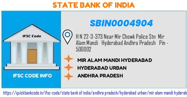State Bank of India Mir Alam Mandi Hyderabad SBIN0004904 IFSC Code