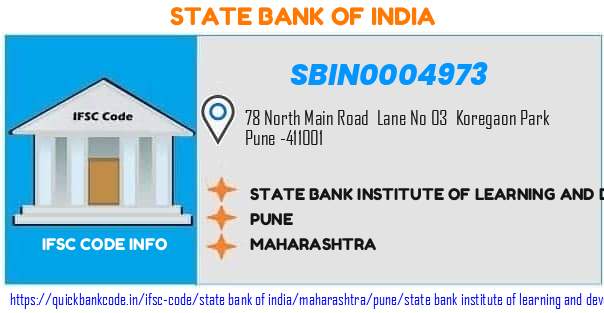 SBIN0004973 State Bank of India. STATE BANK INSTITUTE OF LEARNING ├╜ AND  DEVELOPMENT
