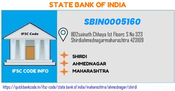 State Bank of India Shirdi SBIN0005160 IFSC Code