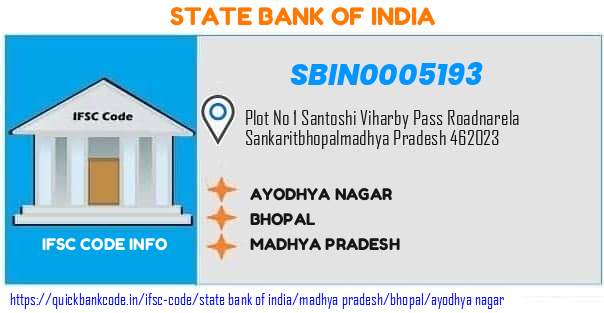 State Bank of India Ayodhya Nagar SBIN0005193 IFSC Code