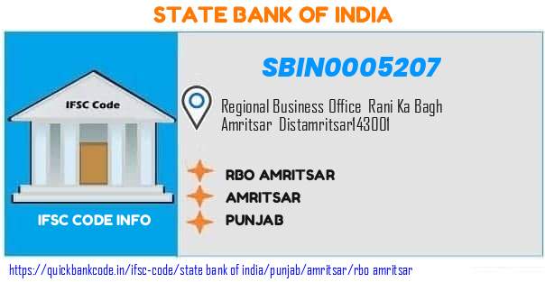 State Bank of India Rbo Amritsar SBIN0005207 IFSC Code