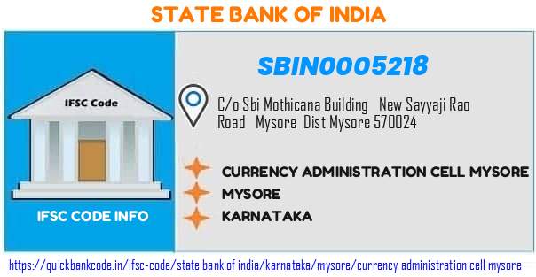 State Bank of India Currency Administration Cell Mysore SBIN0005218 IFSC Code