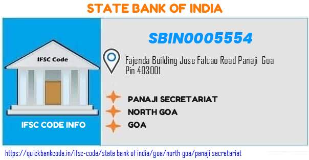 State Bank of India Panaji Secretariat SBIN0005554 IFSC Code