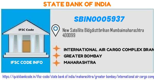 State Bank of India International Air Cargo Complex Branch Mumbai SBIN0005937 IFSC Code