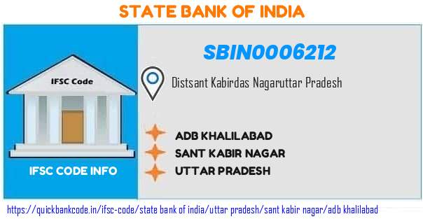 State Bank of India Adb Khalilabad SBIN0006212 IFSC Code