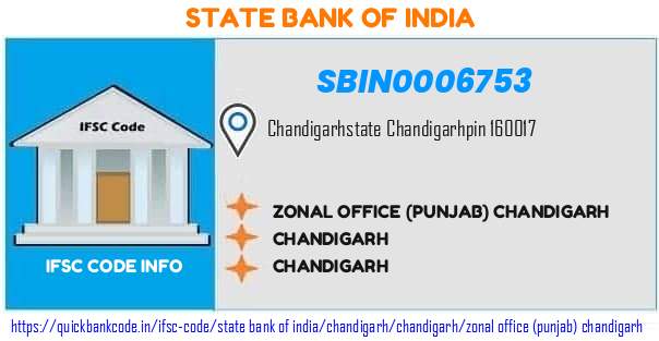 State Bank of India Zonal Office punjab Chandigarh SBIN0006753 IFSC Code
