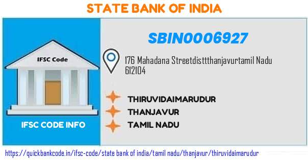 SBIN0006927 State Bank of India. THIRUVIDAIMARUDUR