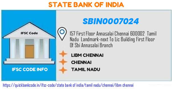 State Bank of India Libm Chennai SBIN0007024 IFSC Code