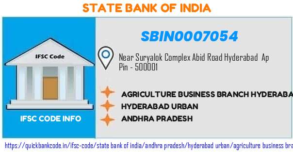 SBIN0007054 State Bank of India. AGRICULTURE BUSINESS BRANCH, HYDERABAD