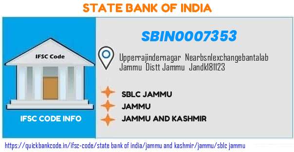 State Bank of India Sblc Jammu SBIN0007353 IFSC Code