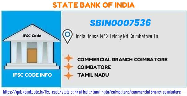 State Bank of India Commercial Branch Coimbatore SBIN0007536 IFSC Code