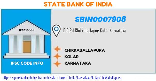 State Bank of India Chikkaballapura SBIN0007908 IFSC Code