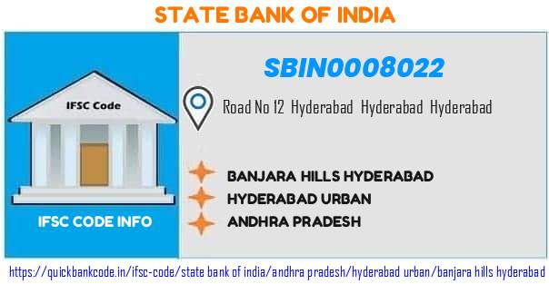 State Bank of India Banjara Hills Hyderabad SBIN0008022 IFSC Code