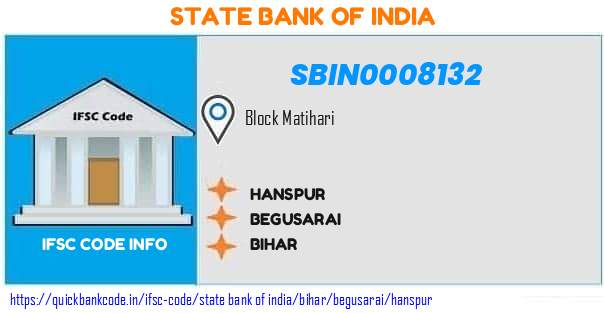 SBIN0008132 State Bank of India. HANSPUR