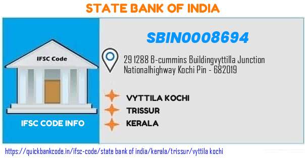 State Bank of India Vyttila Kochi SBIN0008694 IFSC Code