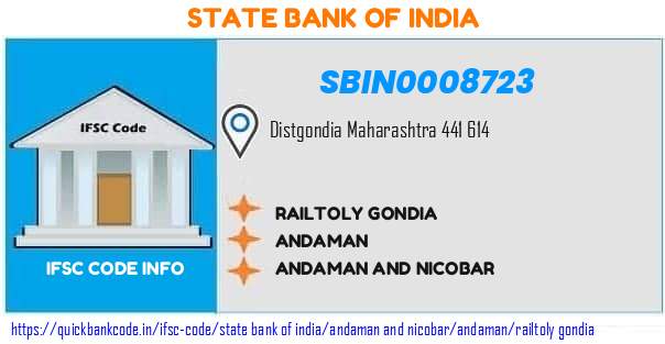 State Bank of India Railtoly Gondia SBIN0008723 IFSC Code
