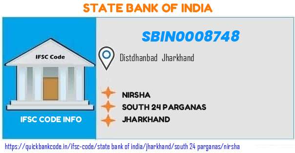 SBIN0008748 State Bank of India. NIRSHA