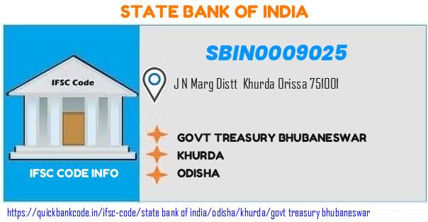 State Bank of India Govt Treasury Bhubaneswar SBIN0009025 IFSC Code