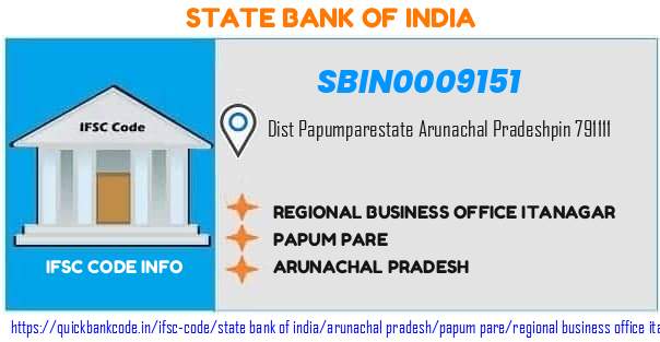 State Bank of India Regional Business Office Itanagar SBIN0009151 IFSC Code