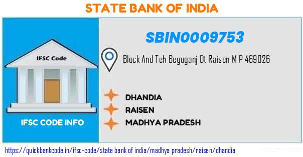 State Bank of India Dhandia SBIN0009753 IFSC Code