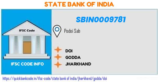 State Bank of India Doi SBIN0009781 IFSC Code