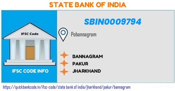State Bank of India Bannagram SBIN0009794 IFSC Code