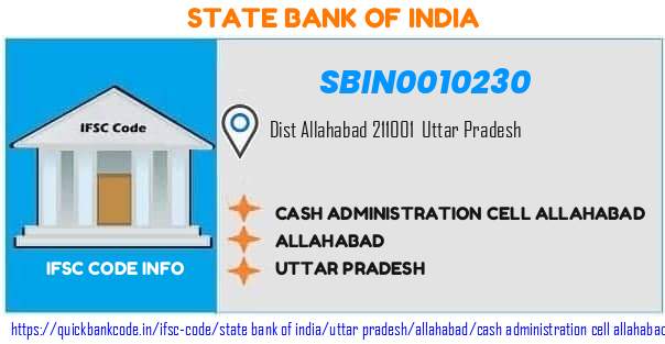State Bank of India Cash Administration Cell Allahabad SBIN0010230 IFSC Code
