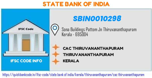 State Bank of India Cac Thiruvananthapuram SBIN0010298 IFSC Code