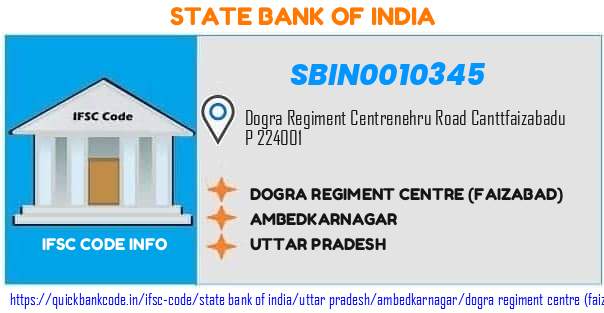 State Bank of India Dogra Regiment Centre faizabad SBIN0010345 IFSC Code
