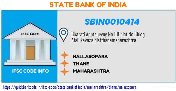 State Bank of India Nallasopara SBIN0010414 IFSC Code