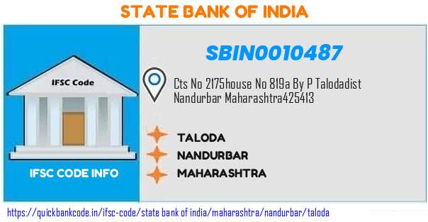 SBIN0010487 State Bank of India. TALODA