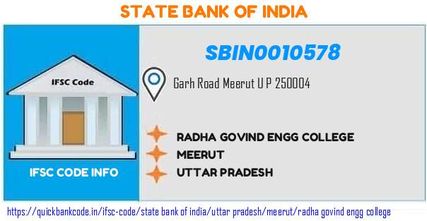 State Bank of India Radha Govind Engg College SBIN0010578 IFSC Code