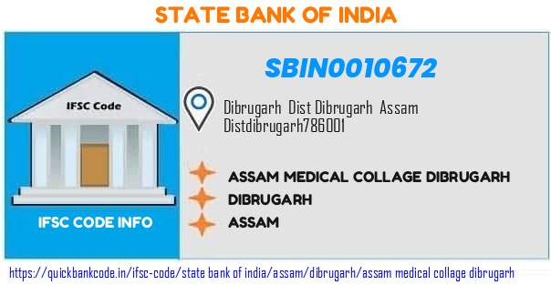 SBIN0010672 State Bank of India. ASSAM MEDICAL COLLAGE, DIBRUGARH