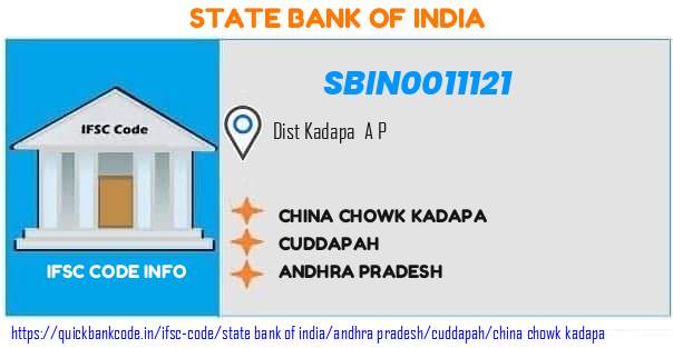 SBIN0011121 State Bank of India. CHINA CHOWK, KADAPA