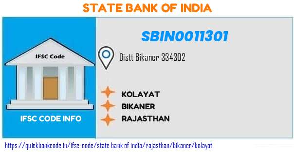 State Bank of India Kolayat SBIN0011301 IFSC Code