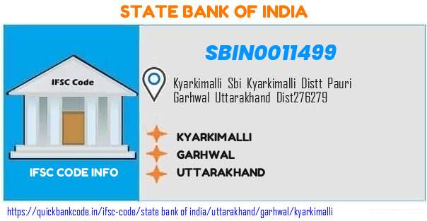 State Bank of India Kyarkimalli SBIN0011499 IFSC Code